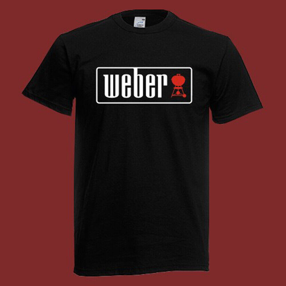แฟชั่นผู้ชายฤดูร้อน Tee Weber Grill เสื้อยืดสีดําผู้ชาย