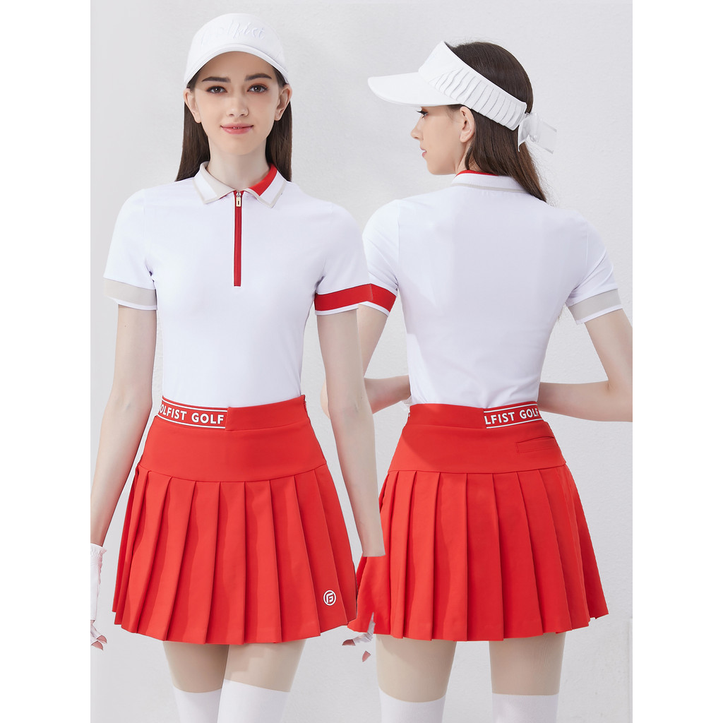 Fg ฤดูร้อนกอล์ฟแขนสั้นผู้หญิงชุดกระโปรงผู้หญิง Slim-fit Slimmer ดูยืดสบายกอล์ฟเสื้อผ้าสตรีผู้หญิง z