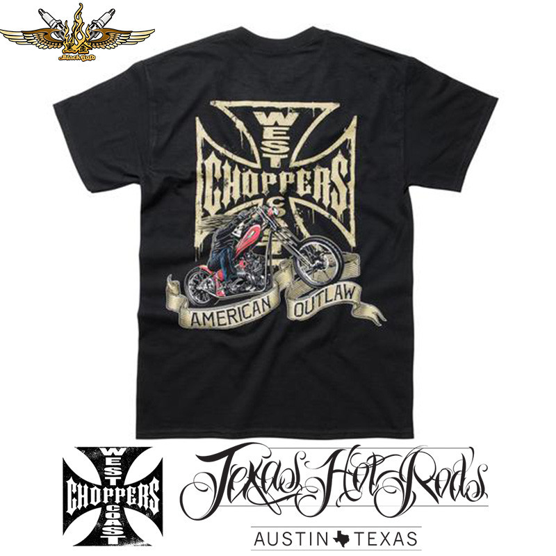West COAST CHOPPERS American Motorcycle Short-Sleeved Riding Pure Cotton T-Shirt Ready Stock