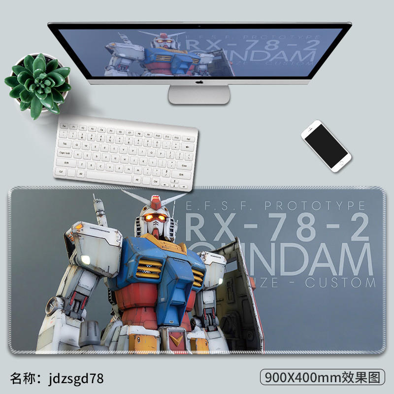 แผ่นรองเมาส์กันดั้มแผ่นรองโต๊ะเกมคอมพิวเตอร์อะนิเมะขนาดใหญ่พิเศษขอบล็อคกันลื่น - รูปที่ 6
