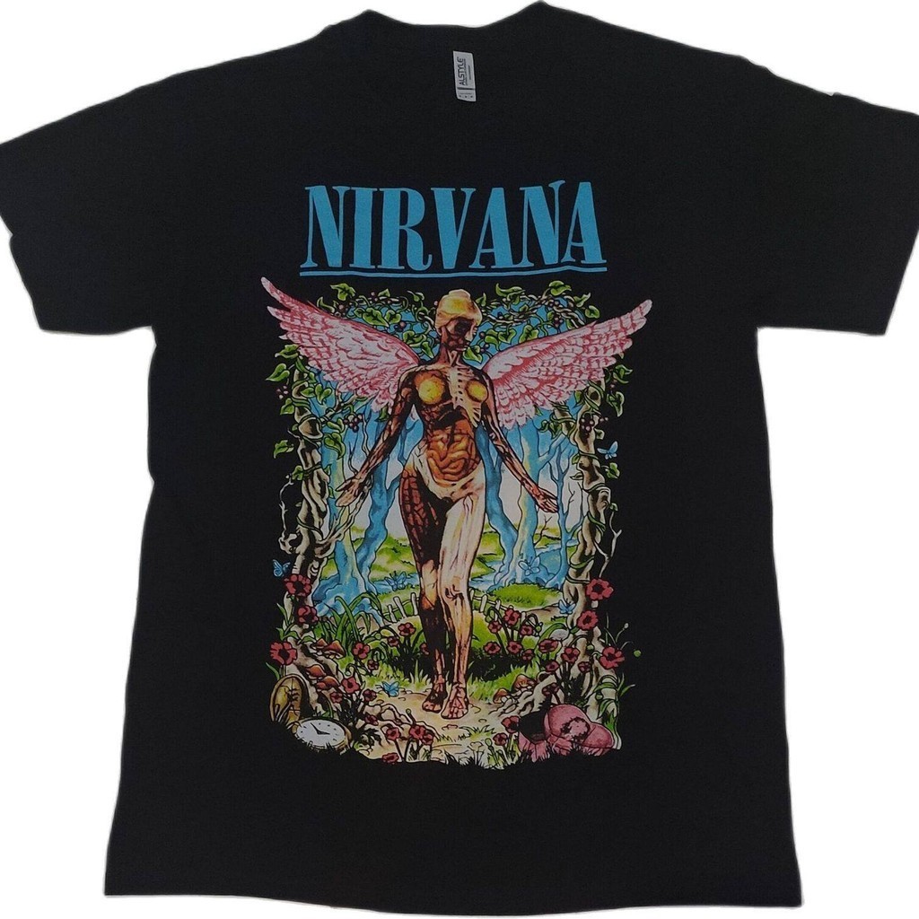 เสื้อยืดวง NIRVANA ลายนางฟ้า หายากลายนี้ ได้มาน้อยครับ S-5XL