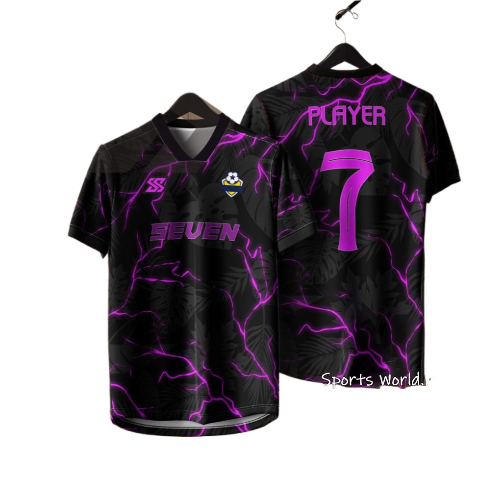 ใหม่! ออกแบบย์ฟุตซอล MAGIC MAGENTA พิมพ์ baju lelaki ทีมฟุตบอลที่กําหนดเองชื่อเสื้อฟุตบอลสําหรับชาย baju lelaki มาเลเซียทีมกีฬากลางแจ้ง Jersey Retro 3D