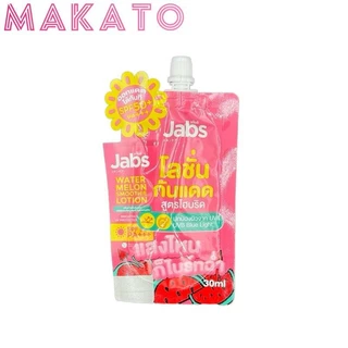 Jabs โลชั่น กันแดด แตงโม ครีมแตงโม แจ๊บส์ วอเตอร์เมล่อน สมูทตี้ SPF50 PA+++ แบบซองขนาด 30ml