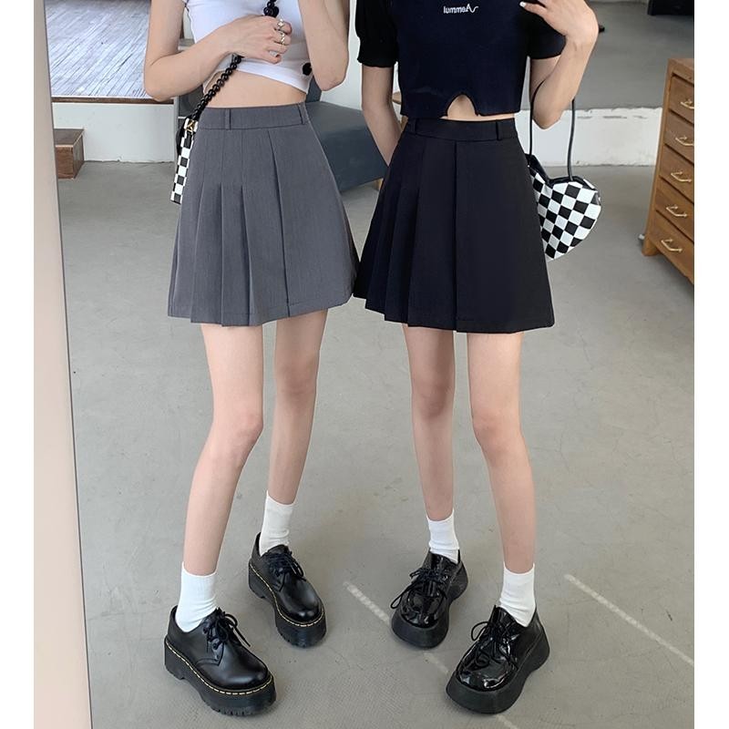 Lune_Grace.กระโปรงพลีท กระโปรงเทนนิส มีซับในตัว ดีเทลแบบจีบครึ้งตัว สไตล์เพรพพี้ แมทช์ได้กับทุกชุด รุ่น8813