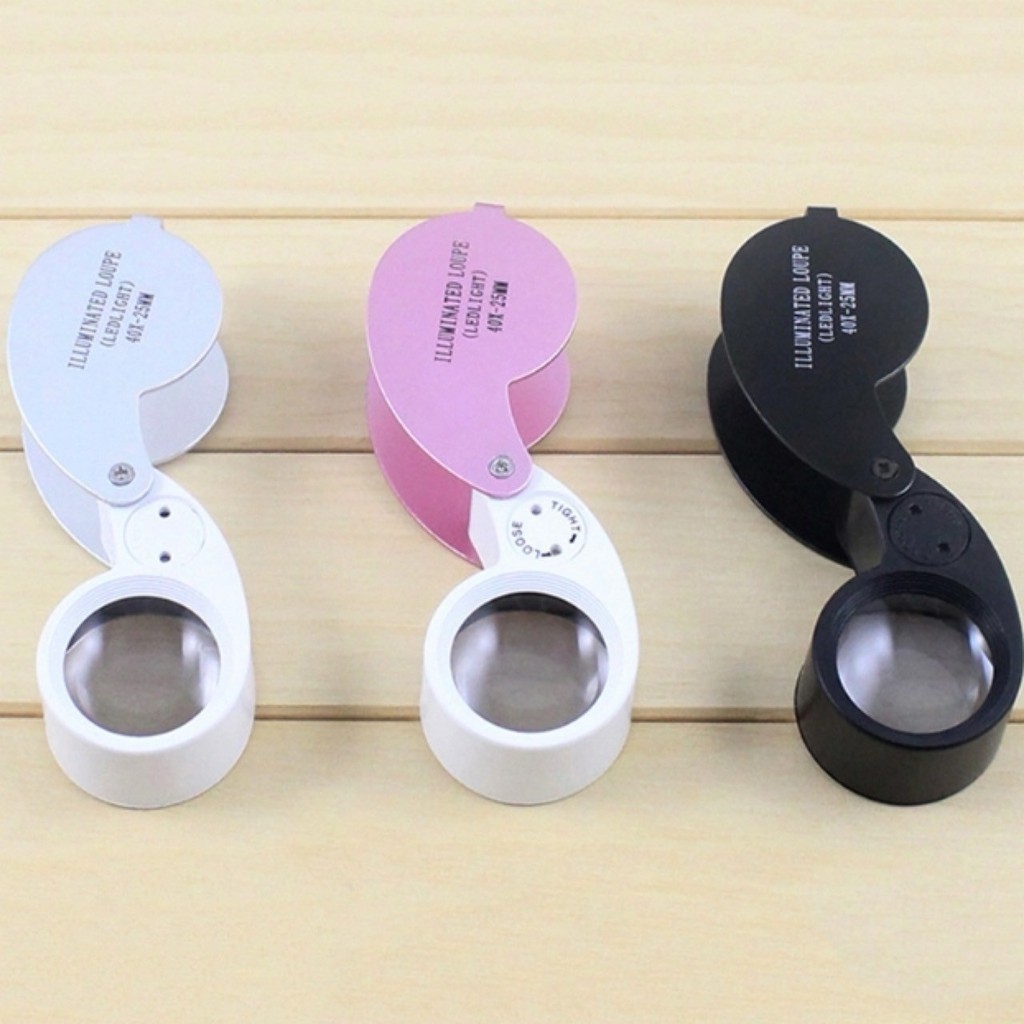 📍 แว่นส่องพระ LED มีไฟ แว่นขยาย ส่องพระ 40X-25MM กล้องส่องพระ พับได้ แว่นคนแก่ อ่านหนังสือ พกพา มีความชัดเจนสูง 📍
