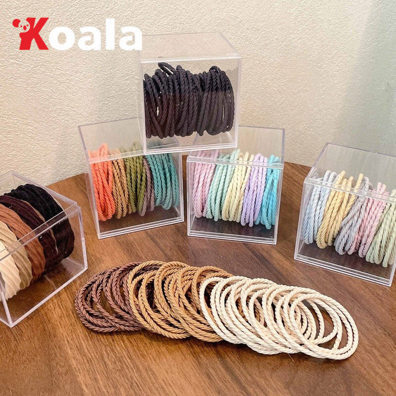 KOALA 50ชิ้น ยางรัดผมผู้หญิงสไตล์เรียบง่ายสไตล์ญี่ปุ่นและเกาหลี