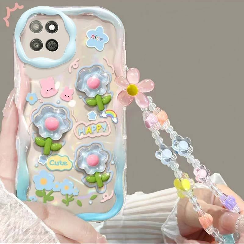 เคสโทรศัพท์สุภาพสตรีสไตล์Shock-resistant Aestheticsสร้อยข้อมือRealme Note 50 Note 60 60x Note 70 70t