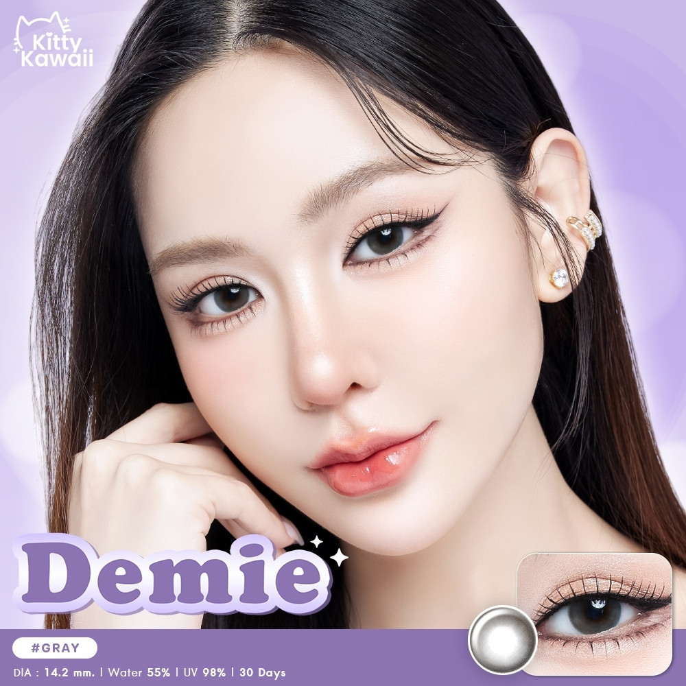 🔥คอนแทคเลนส์ ขนาดมินิ Demie Brown/Gray (kittykawaii)