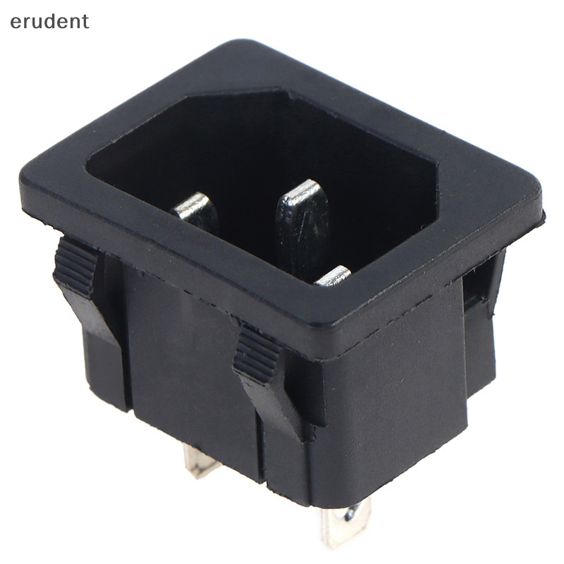 Erudent AC Socket 3 Pin 250V Rocker Switch 10A Inlet Plug Connector Socket Mount ใหม่