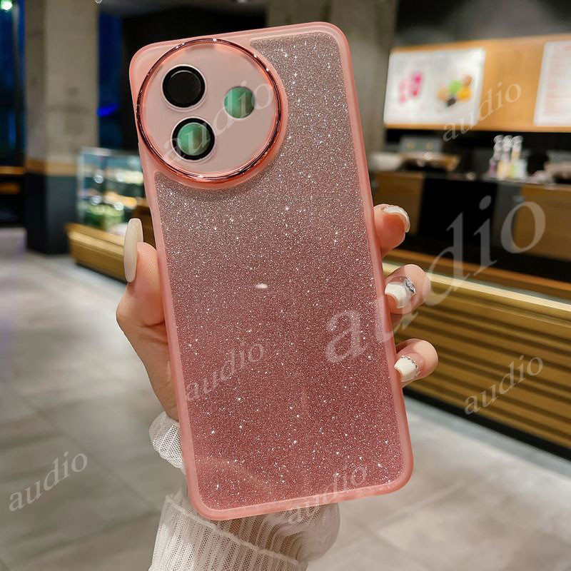Vivo Y39 5G Bling Glitter สําหรับ VIVO Y39 nfc vivoy39 5G 2025 ปลอกกันกระแทกใสเต็มเลนส์กล้องฝาหลังสํ