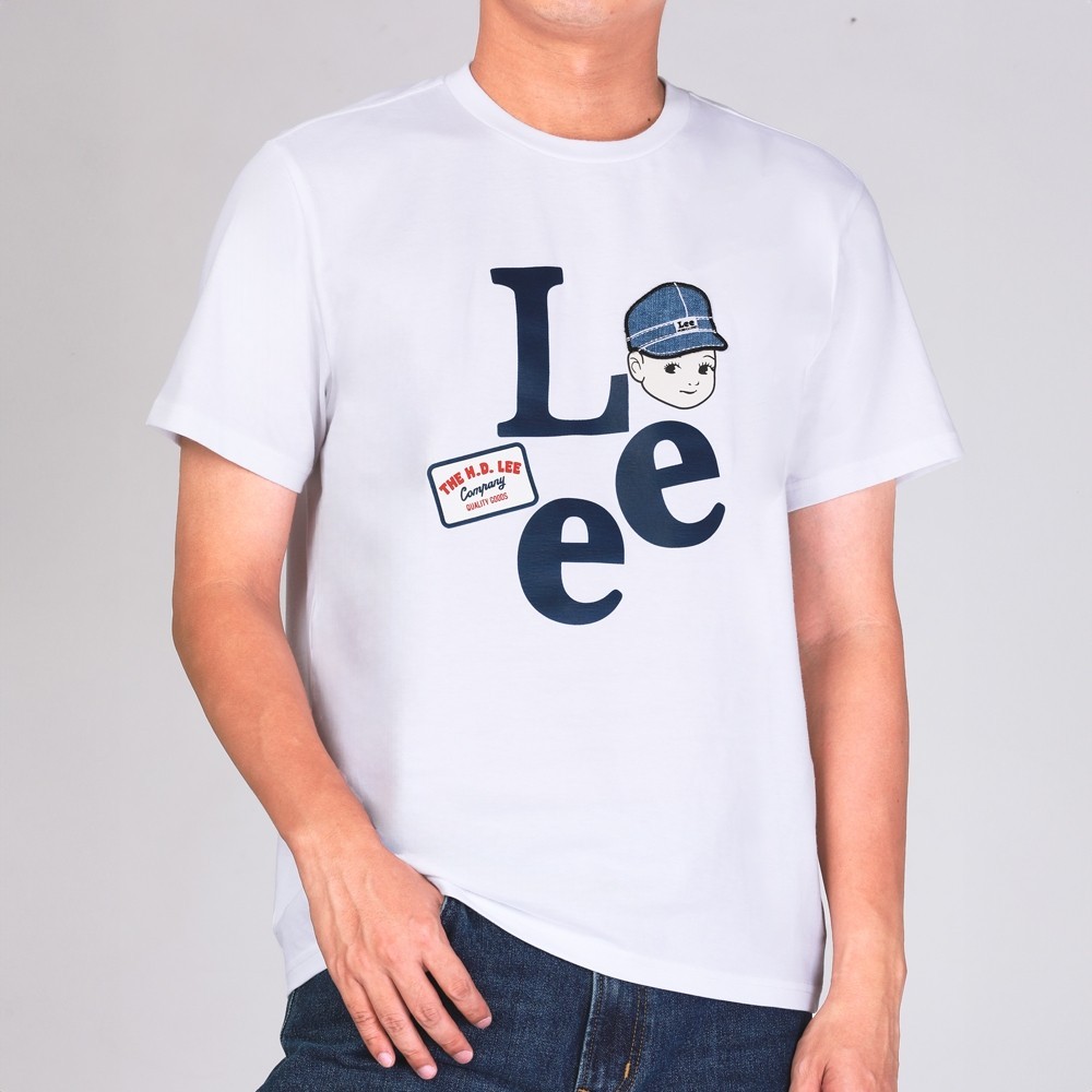 ขายร้อน เสื้อ LEE เสื้อยืดแขนสั้นผู้ชาย คอลเลคชั่น Buddy Lee Regular รุ่น LE F124MTSSN05 สีขาว เสื้อ