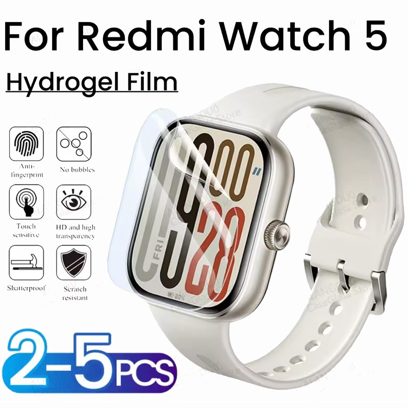 2-5pcs Hydrogel ฟิล์มสําหรับ Xiaomi Redmi Watch 5 ป้องกันหน้าจอนุ่มฝาครอบป้องกันสําหรับ Redmi Watch5 อุปกรณ์เสริม