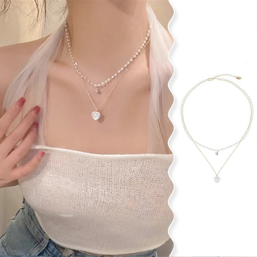 (พร้อมส่ง 🇹🇭) สร้อยคอโซ่ สร้อยมุก ประดับไข่มุก หรูหรา ซ้อนกัน เครื่องประดับ แฟชั่น สําหรับผู้หญิง N111 N51 B23 - รูปที่ 7