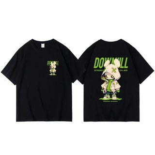 เสื้อยืดคอกลม-แขนสั้น oversize t-shirt men เสื้อสตรีทแฟชั่นเท่ๆ เสื้ออนิเมะ พิมพ์ลายการ์ตูนสวยๆ สีพื้น สีขาว-ดำ