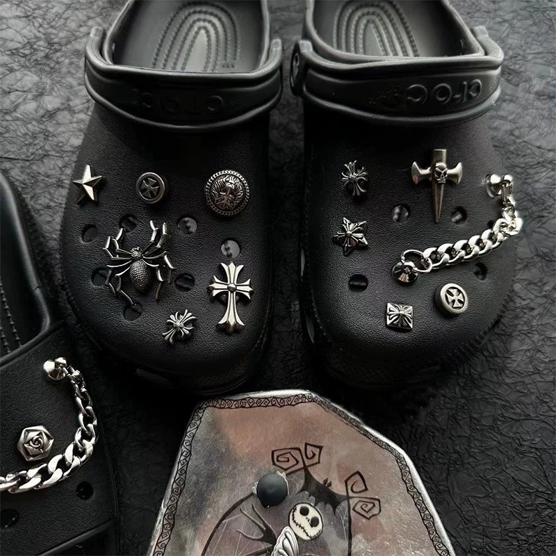 รองเท้าแตะแฟชั่น อุปกรณ์เสริม, Crocs Jibbitz Charms, jibbitz Set, รองเท ้ าแตะคุณภาพสูง อุปกรณ์เสริม, อุปกรณ์รองเท้า Punk Chain โซ่โลหะ