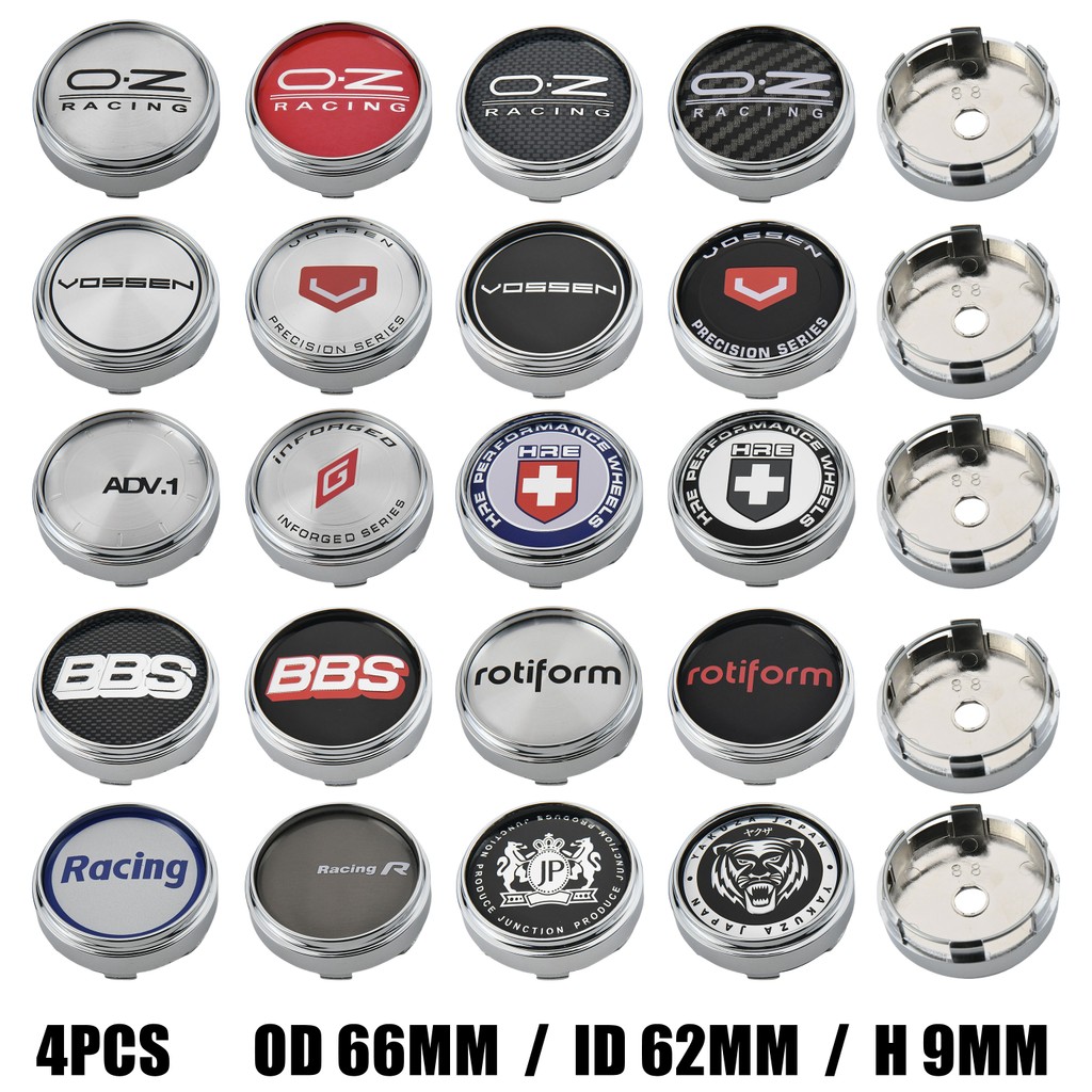 4ตัว แข่งรถ ฝาครอบดุมล้อ INFORGED 66มม ฝาปิดดุมล้อ VOSSEN ขอบ OZ Racing สติ๊กเกอร์ ฝาดุมล้อ HRE ADV.