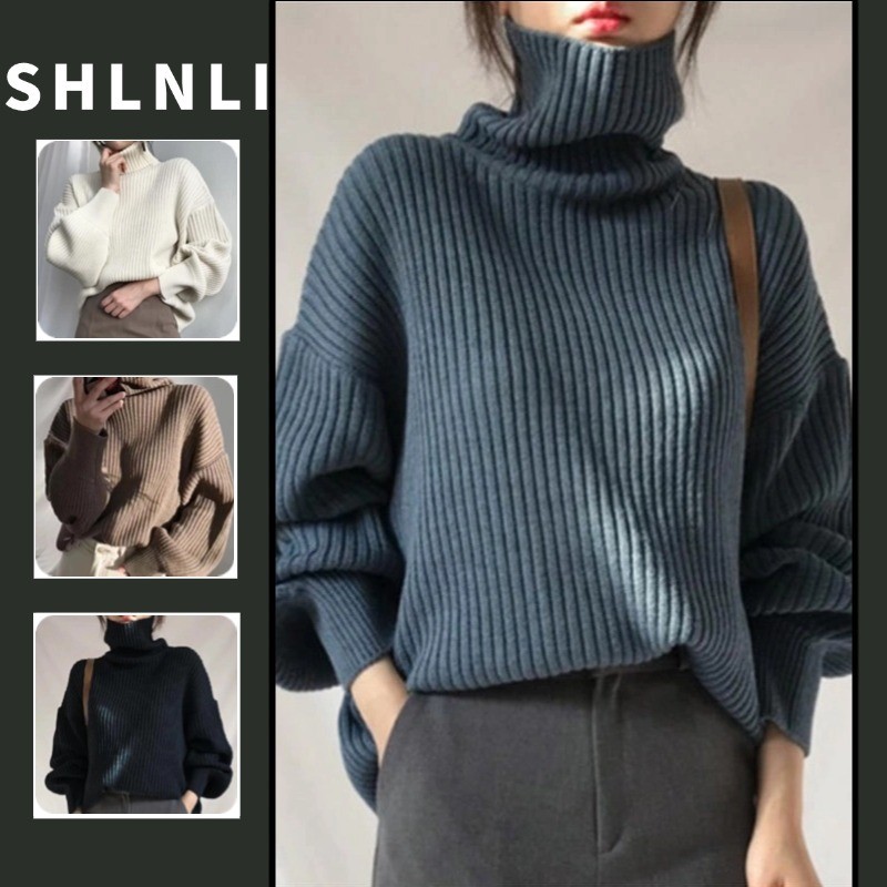 คาร์ดิแกนสไตล์อเมริกัน คอสูง สีทึบสำหรับผู้หญิง ออกแบบให้สวมใส่ง่ายและสบาย