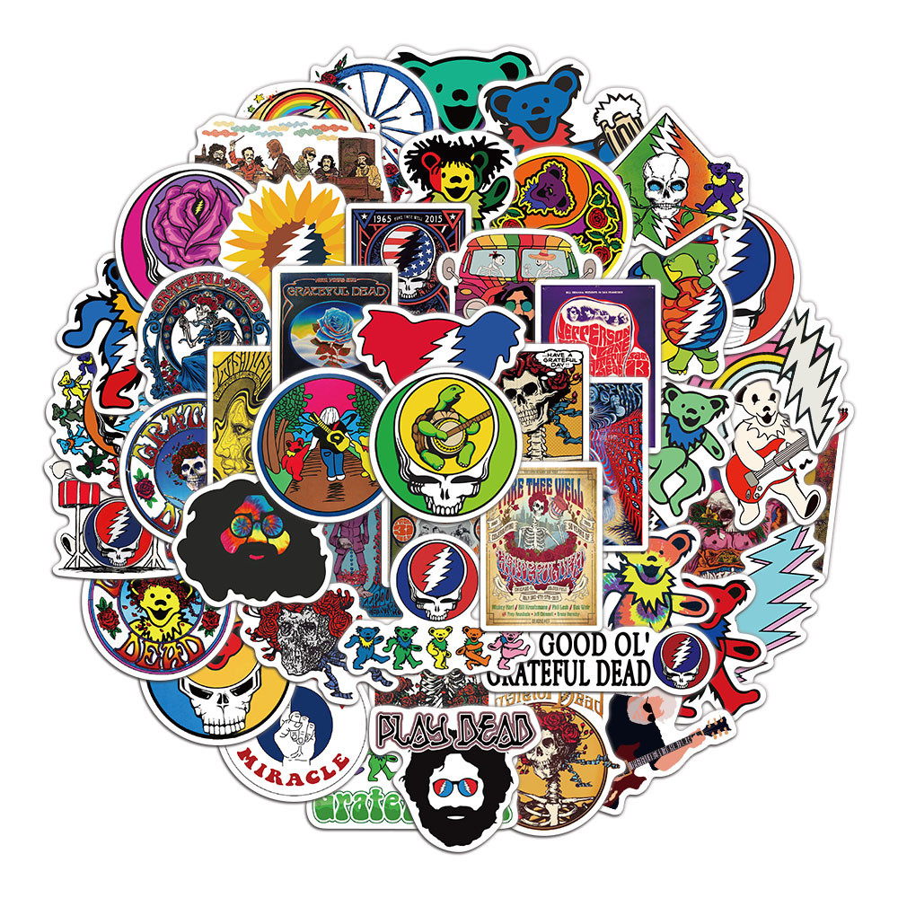 50 ชิ้น Grateful Dead Psychedelic Rock Band สติ๊กเกอร์ PVC กันน้ํา