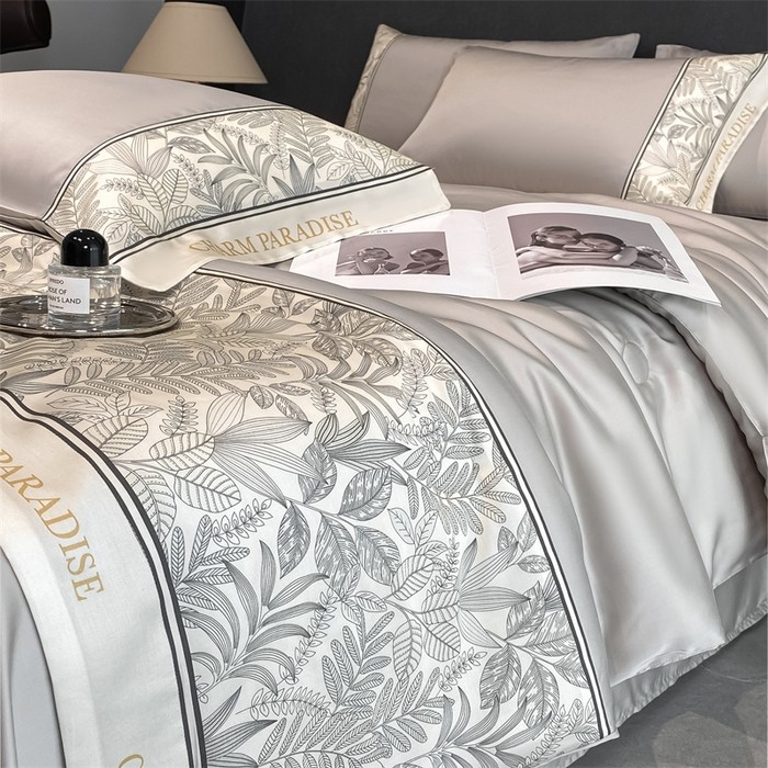 Welsh Series Washed Silk การพิมพ์ดิจิตอลการจับคู่สีผ้านวมฤดูร้อนผ้าห่มบางผ้าพันคอเดี่ยว/ราชินี/ขนาดคิงไซส์ Silky Quilt