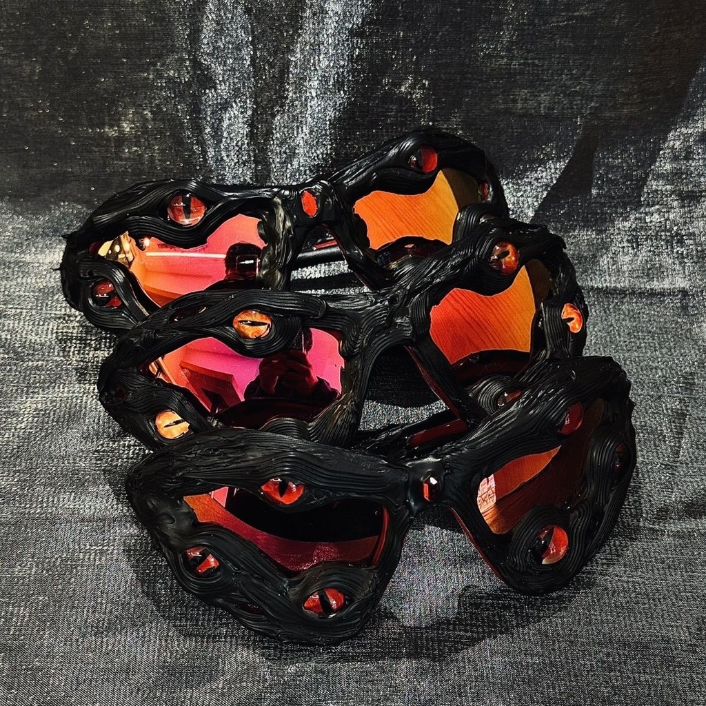 ✨ Pi0neeR King Cobra แว่นกันแดดเรซิ่นแฮนด์เมด avant-garde มืด สไตล์ niche FTM