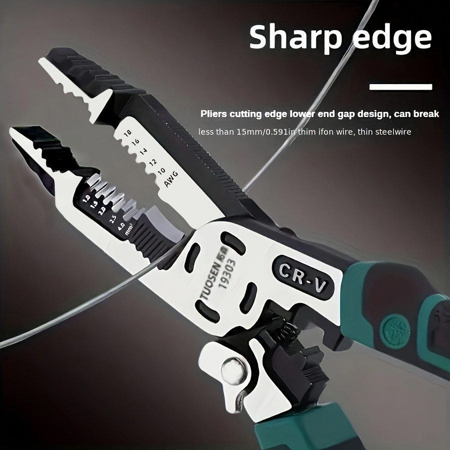 10 in 1 Multi-Function Cable Pliers, Wire Stripper, คีมเข็ม, เครื่องมือพิเศษสําหรับการซ่อมแซมรถยนต์และรถจักรยานยนต์