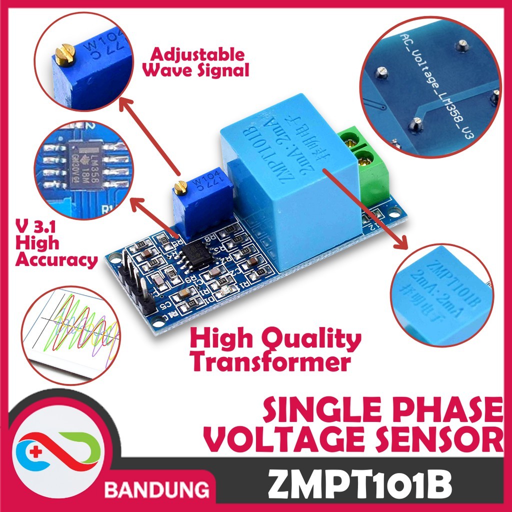 ZMPT101B VOLTAGE TRANSFORMER โมดูล AC ACTIVE เซ็นเซอร์วัดความเร็วภายนอก