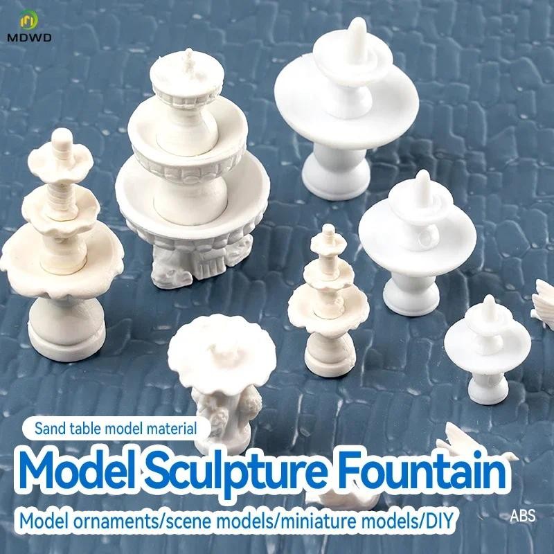8 ชิ้นรถไฟ Scale รูปปั้น HO 1:87 ประติมากรรม Fountain สถาปัตยกรรมอุปกรณ์เสริม Mockups อุปกรณ์อาคาร H