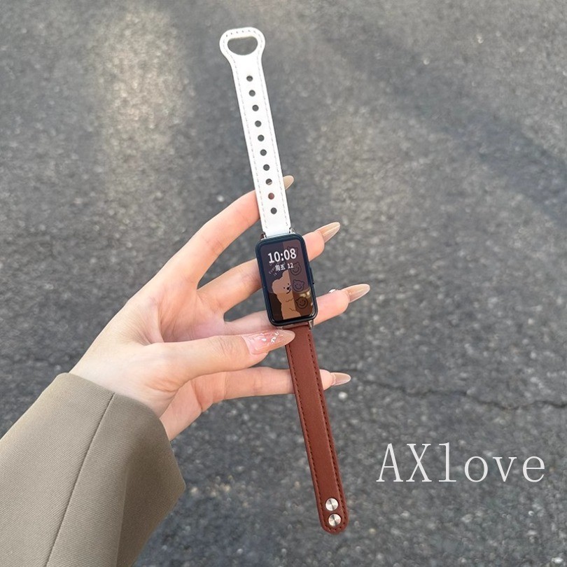 สายหนังบางสําหรับ HUAWEI Band 10 9 สายนาฬิกากีฬาสําหรับ HUAWEI Band 8 NFC เข็มขัดสายรัดข้อมือ Correa สร้อยข้อมือ