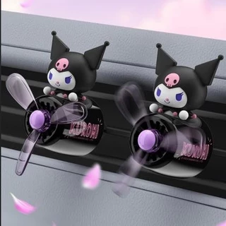 1/2pc Car Air Freshener Air Conditioner Vent น้ําหอม Diffuser หมุนใบพัดกลิ่นหอม Kuromi น่ารักการ์ตูนรถกลิ่นหอมตกแต่งรถอุปกรณ์เสริม