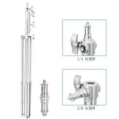 ขาตั้งไฟสแตนเลส 2.8เมตร Stainless Steel Light Stand สำหรับงานหนักสำหรับ Studio SoftBox MonoLight และอุปกรณ์ถ่ายภาพอื่น ๆ