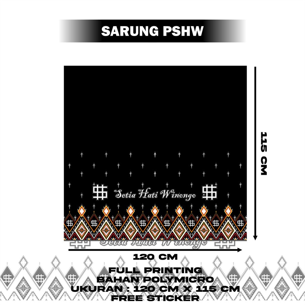 การพิมพ์เต็มรูปแบบล่าสุด PSHW Sarrng Pencak Silat Sarong | โดย ASYAWIL_STORE21 AGQ