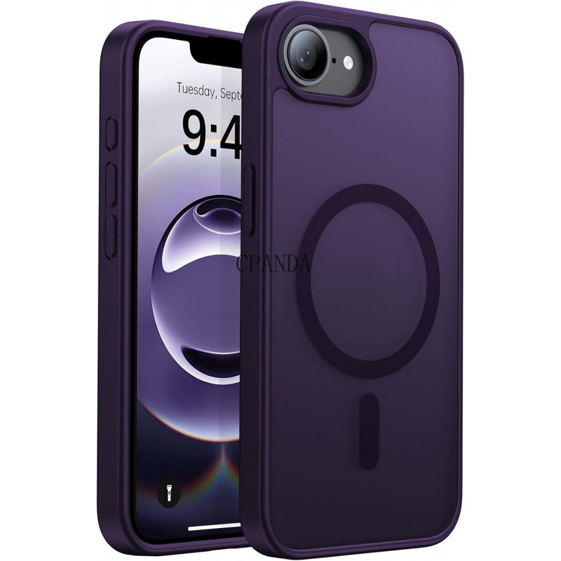 แม่เหล็กกันกระแทกสําหรับ iPhone 16e/17e Case 2026[การป้องกันเกรดทหาร]ป้องกันสีเหลือง,เคสโทรศัพท์ป้องกันรอยขีดข่วน Matte Back สําหรับ iPhone 17 Pro Max case 6.9",สีม่วง