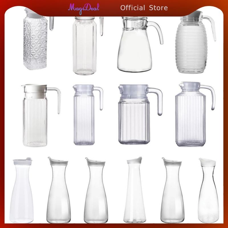 Magideal เหยือกฝาปิดน้ํา Carafe เหยือกสําหรับชาน้ําแข็งน้ําร้อน/เย็นและเครื่องดื่มผลไม้