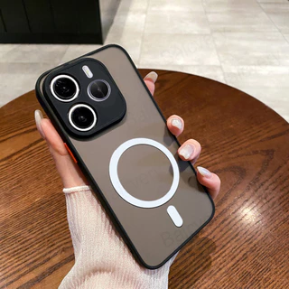 ปลอกสําหรับ Xiaomi Redmi หมายเหตุ 14 4G 5G พร้อมสติกเกอร์แม่เหล็กสีสัน Anti-Drop ป้องกัน TPU ฝาหลัง