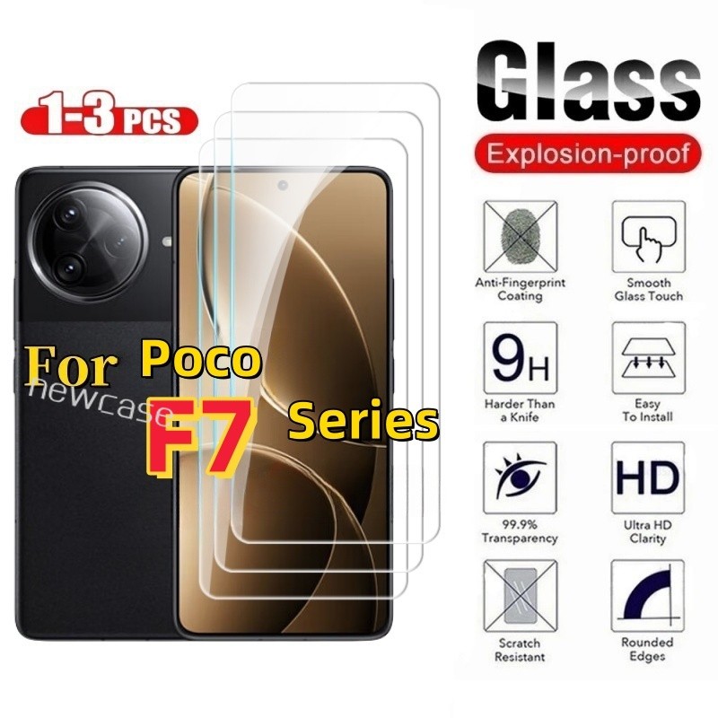 1-3 ชิ้น Full Lite ป้องกันหน้าจอกระจกนิรภัยสําหรับ Xiaomi Poco Poco F7 F6 Ultra Pro 5G 2025 PocoF7 F