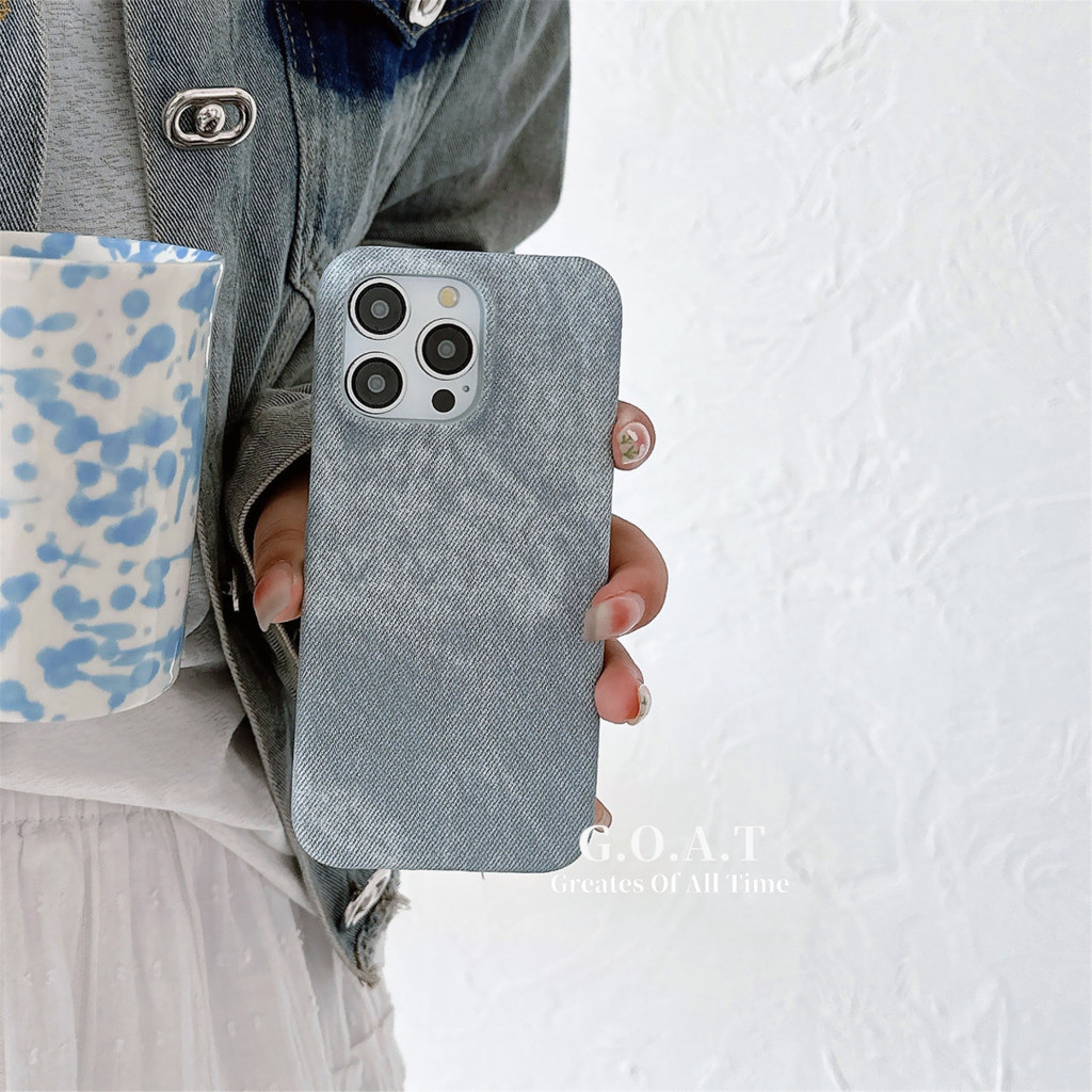 Goat Creative และ minimalist denim ปลอกสําหรับ iPhone 17 11 16 15 14 13 12 Pro max iPhone  16 plus 14 plus กรณีป้องกัน anti-drop ปกหลังกรณี ราคา ถูกที่สุด ดีลบีเคเค แกลเลอรีภาพที่ 3