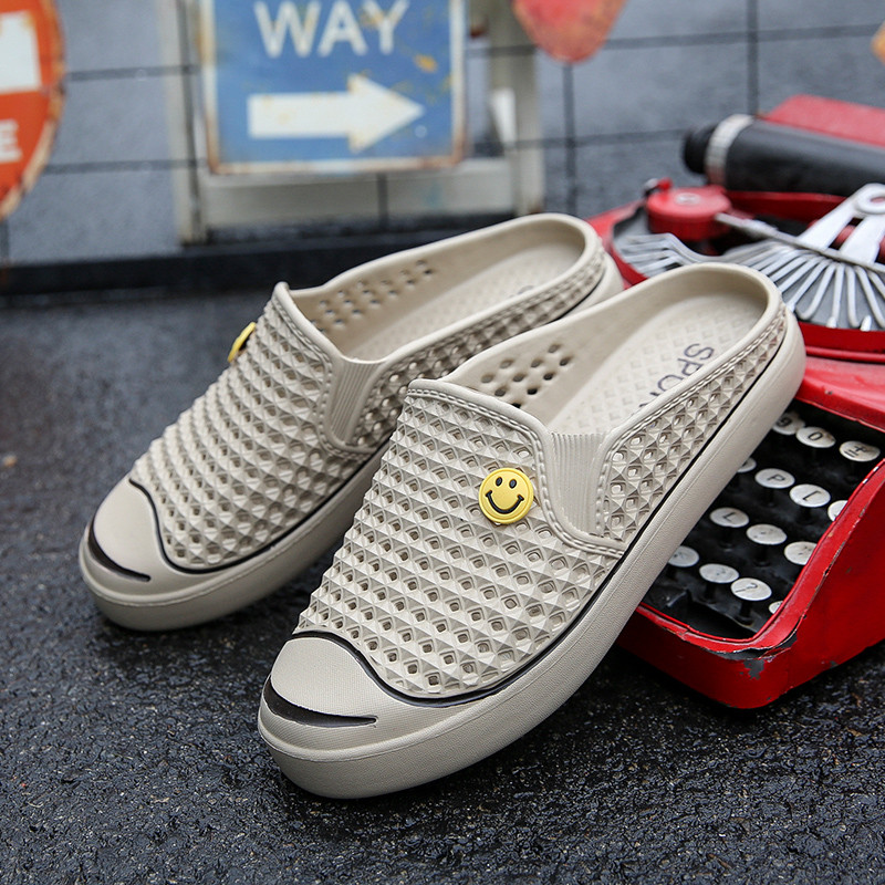 36-45 ฤดูร้อนคู่ เป่าโถว ครึ่งรองเท้าแตะแฟชั่นสบายๆกลางแจ้งกันลื่นชายหาดผู้ชายผู้หญิงรองเท้าแตะ