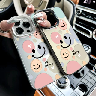 รูปแบบรอยยิ้มน่ารัก สำหรับ IPhone 13 12 7Plus 14 15 11 16 Pro Max 8Plus XR XS Max SE เคสไอโฟน11 เคสไอโฟน13 เคสแข็งคุณภาพ