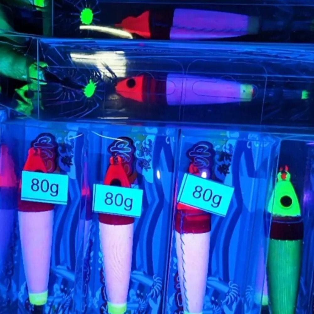 Amber เหยื่อกุ้ง, ตะกั่ว Sinker เหยื่อตกปลากุ้งไม้ส่องสว่าง, 2025 ตะขอ 80g 90g 120g จําลองตะขอปลาหมึก - รูปที่ 4