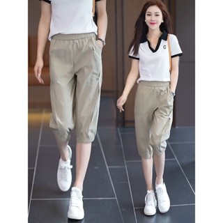 กางเกงเลกกิ้งผู้หญิง 2024 ฤดูร้อนใหม่อเนกประสงค์ การทําตัวให…