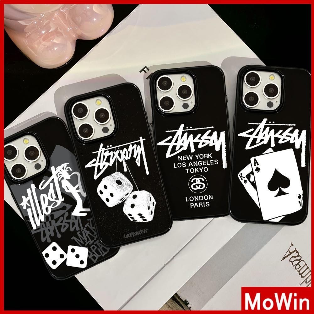 Mowin - สำหรับ iPhone 15 Pro Max เคสใส TPU ปุ่มชุบไฟฟ้าอ่อนป้องกันกล้องกันกระแทก โลโก้เทรนด์แฟชั่น เข้ากันได้กับ iPhone 14 13 12 11 XS XR 7Plus 8 Pluss