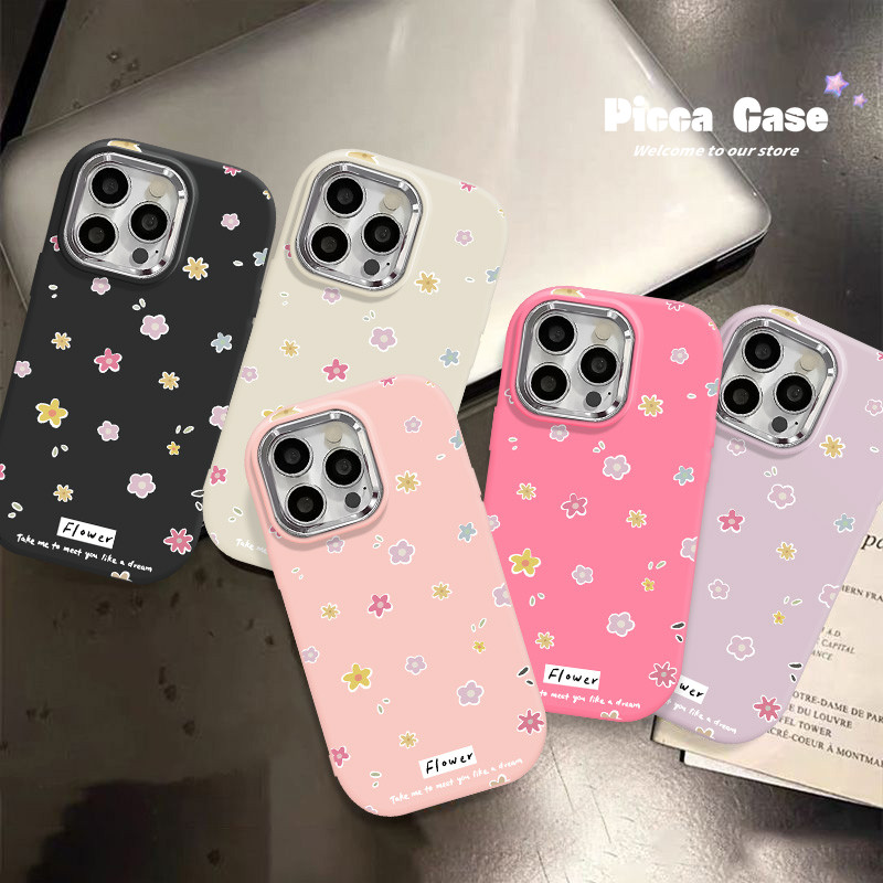 เคสโทรศัพท์มือถือโลหะ ลายดอกไม้น่ารัก หลากสี หรูหรา สําหรับ Redmi 9A 10A 12C 9 13C 10C 12 9T 9C Note 10s 10 11s 13 9 11 12 Pro Max Mi 11 Lite Poco C65 X6 M6 Pro X3 Pro X3 Nfc เคสโทรศัพท์มือถือ ลายการ์ตูน