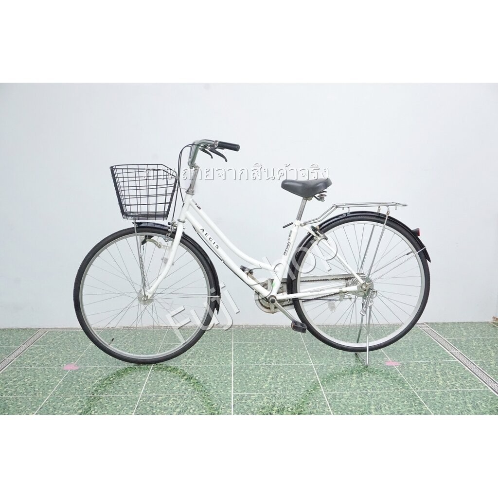 จักรยานแม่บ้านญี่ปุ่น - ล้อ 27 นิ้ว - ไม่มีเกียร์ - สีขาว [จักรยานมือสอง]