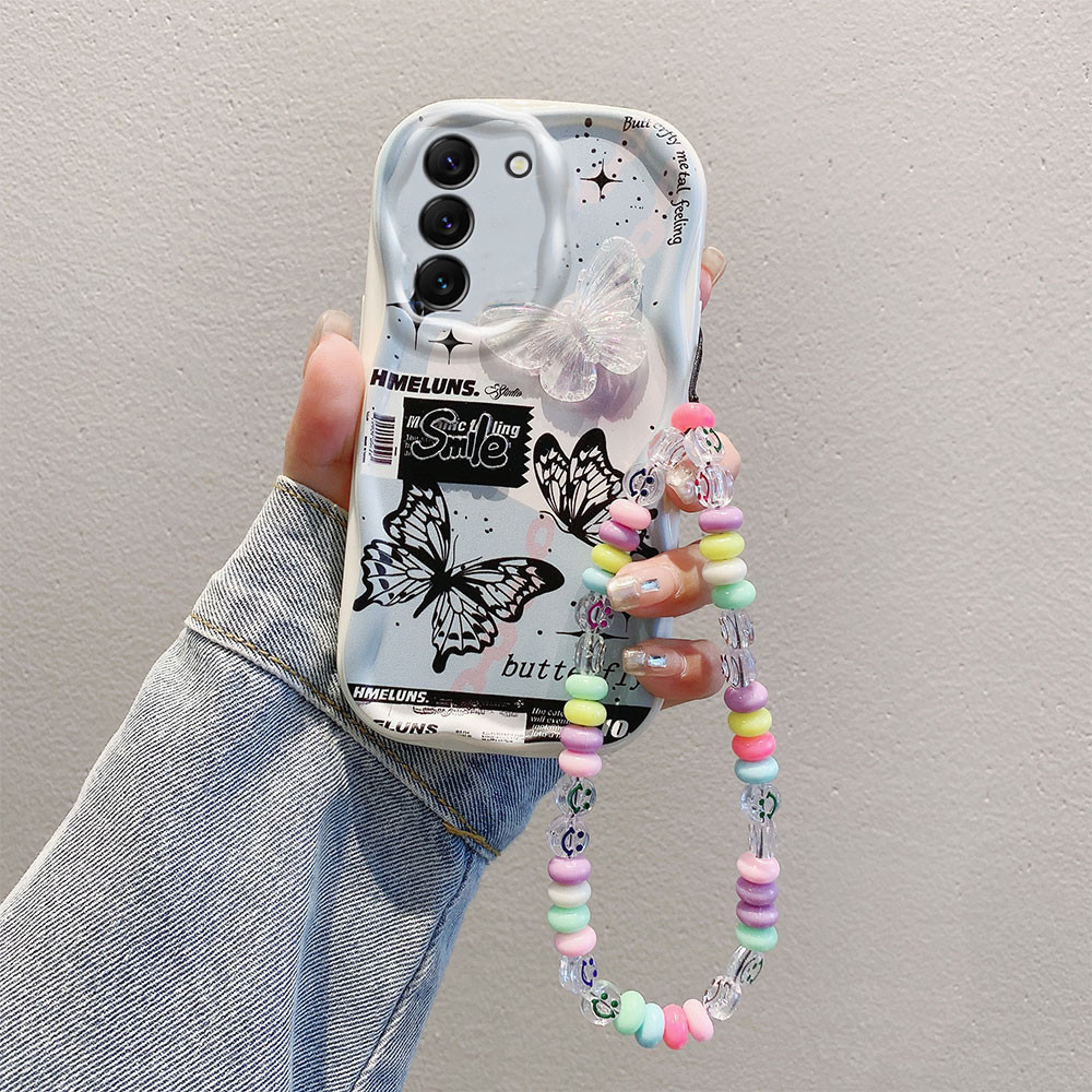 เคสโทรศัพท์มือถือ ซิลิโคนนิ่ม ลายการ์ตูนกราฟฟิตี้ 3D พร้อมตุ๊กตา และสายคล้องข้อมือ สําหรับ Samsung Galaxy S22