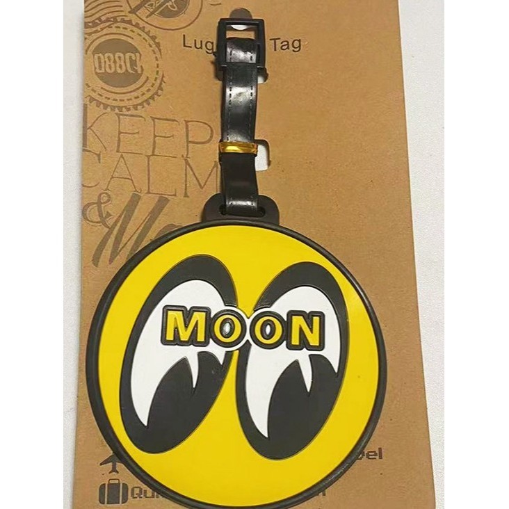 Mooneyes ตาสีเหลือง Moon Eyes แท ็ กกระเป ๋ าเดินทาง Trailer Tag แท ็ กระบุ Boarding Pass OLZ2