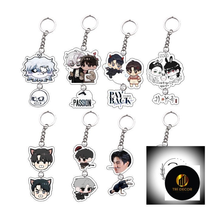 Manhwa Payback น่ารัก พวงกุญแจพวงกุญแจ 2 ชิ้น ร้าน nlp สําหรับตกแต่งกระเป๋านักเรียน