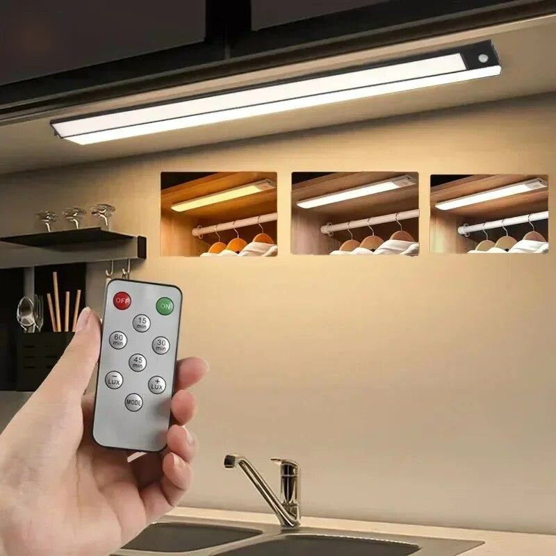 3 สีไร้สายระยะไกลสนับสนุน 20/30/40/50/60/80 ซม.ไฟ Type-C Motion Sensor โคมไฟ LED USB ไฟ led ไร้สาย ชาร์จสําหรับตู้ครัวสมาร์ทตู้เสื้อผ้าโคมไฟตั้งโต๊ะตกแต่งห้อง – โปรปัง
