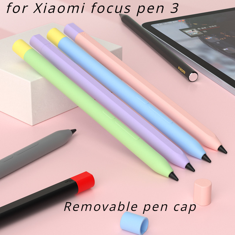 กระเป๋าดินสอ ซิลิโคนนิ่ม หลากสี กันลื่น ถอดออกได้ สําหรับ Xiaomi Focus Pen 3