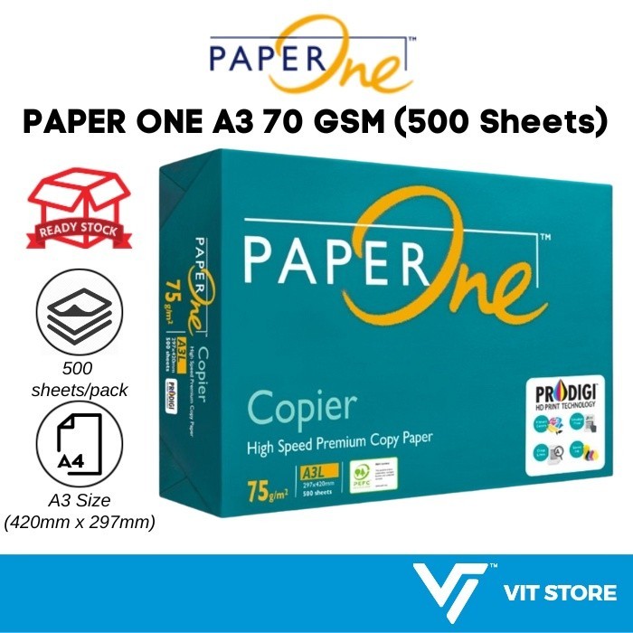 A3 70gm One Paper 500Helaian Photocoopy Paper (A3 (420 x 297mm), 500 แผ่น) กระดาษคอนซีลเลอร์