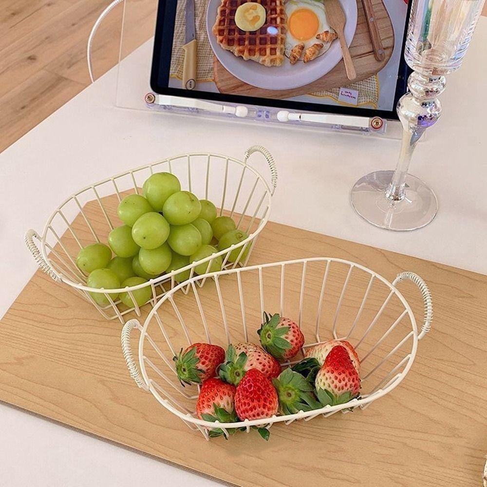 กลับ2ชีวิต ตะกร้าขนมปังเหล็ก,มีหูหิ้ว ตะกร้าเก็บลวดสีเบจ, อุปกรณ์จัดระเบียบของกระจุกกระจิกตกแต่งขนาดเล็กอเนกประสงค์สําหรับบ้าน - รูปที่ 7